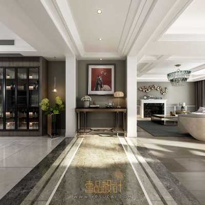 混搭风客餐厅3Dmax模型场景+无水印效果图 Vray渲染器