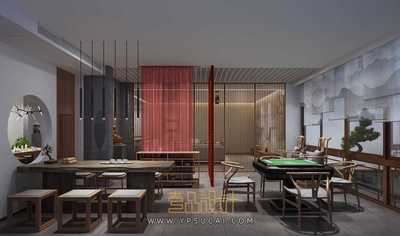 会客休闲3Dmax模型场景+无水印效果图 Vray渲染器