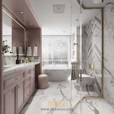 卫生间3Dmax模型场景+无水印效果图 Vray渲染器