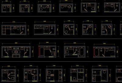 卫生间平面方案模块化布局100例