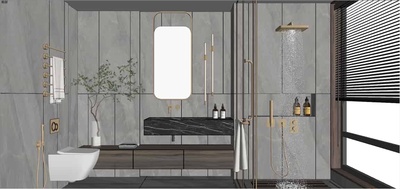 现代卫生间SU模型 20套合集