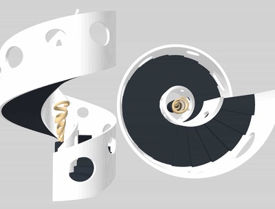 楼梯旋转楼梯SU模型组合