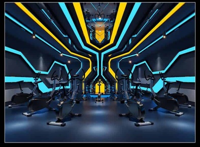 健身 瑜伽馆3Dmax场景模型10套+无水印效果图 VR渲染器