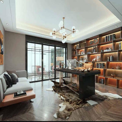 书房 3Dmax场景模型60套+无水印效果图 VR渲染器