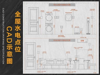 全屋水电开关插座点位布局CAD文件