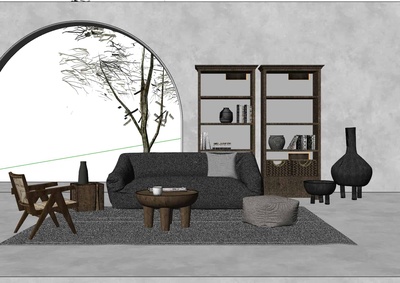 民宿软装随手搭场景模型20套