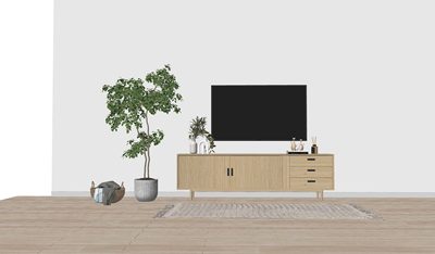 现代北欧电视柜SU模型11套