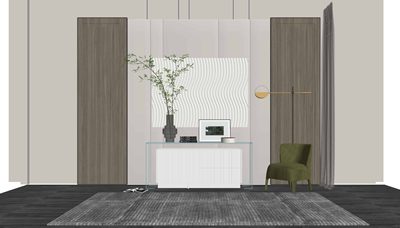 现代端景台边柜摆件组合SU模型23套