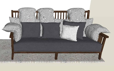 民宿风格沙发SU单体模型