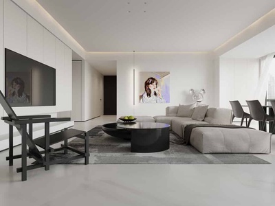 现代简约风住宅CAD施工图+3D模型+效果图