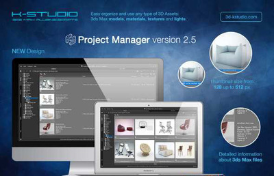 3DS MAX工程项目预设管理预览插件 3d-kstudio Project Manager v3.21.04 for 3ds Max 2014-2024
