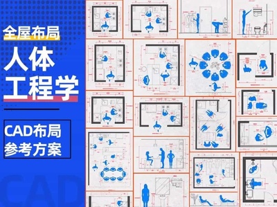 全屋布局人体工程学CAD布局参考方案