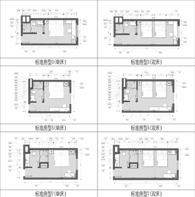 酒店客房CAD施工图 196套