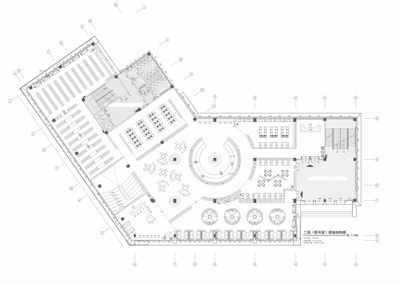 图书馆书吧CAD平面布置施工图