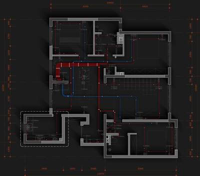 全屋机电连线图开关插座水电点位灯具系统图图例