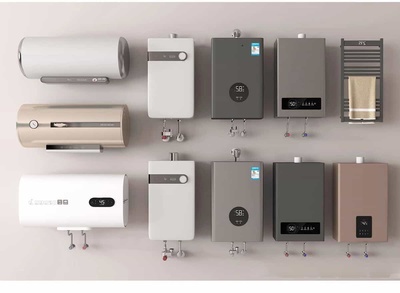 厨房不锈钢水槽洗菜盆水龙头太阳能燃气热水器SU模型