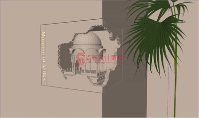 嵌入式石膏壁灯转角装饰灯su模型