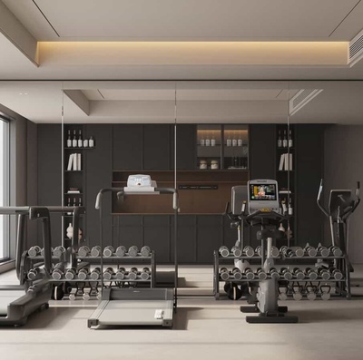 健身器材球类运动器材室外园林景观小区娱乐组件SU模型