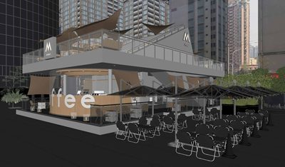 咖啡厅书吧SU模型