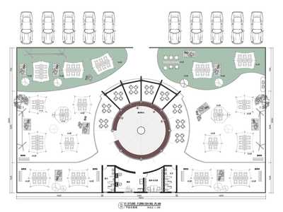 露营风餐厅CAD平面布局图
