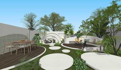 自建房庭院花园SU模型