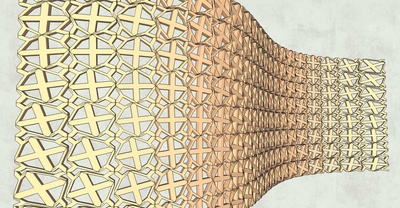 现代建筑外墙表皮装饰面板SU模型