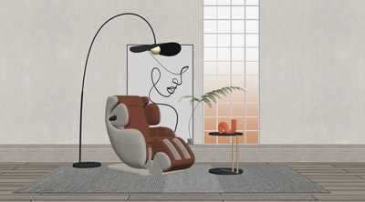 全自动智能按摩椅休闲沙发SU模型