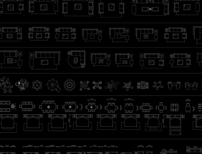 手绘风CAD平面图库
