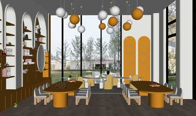 简约可爱儿童桌椅SU模型