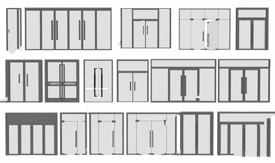 全新玻璃入口大门SU模型