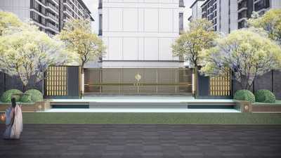 镂空景墙隔断SU